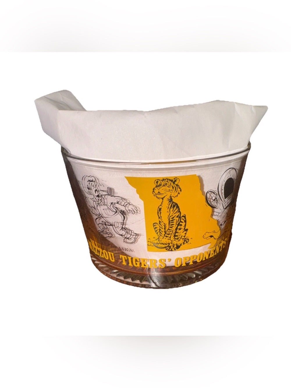 Mizzou Tigers Opponents Football 1968 Glass Ice Bowl Vintage Collectible EUC